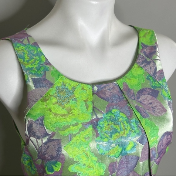 Topshop green fit and flare dress sleeveless 6 - Picture 4 of 7